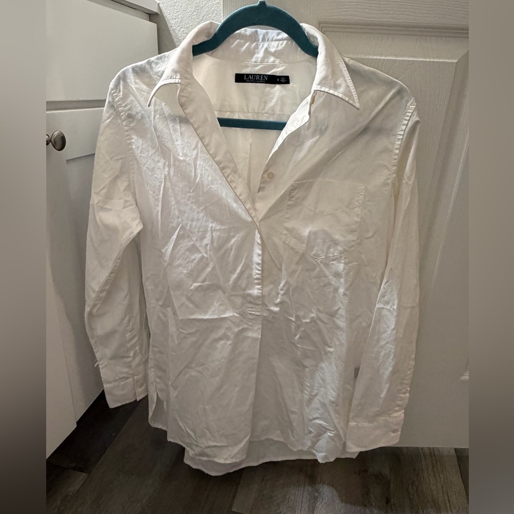 Ralph Lauren Ivory Button-Up Blouse